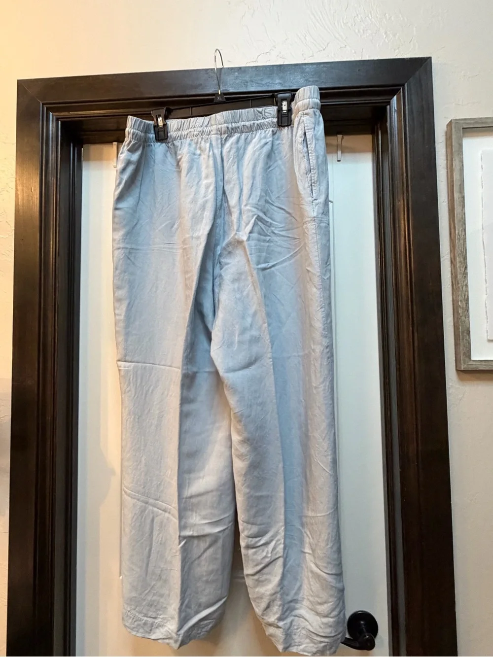 H&M Light Blue Linen-Blend Pants- XL